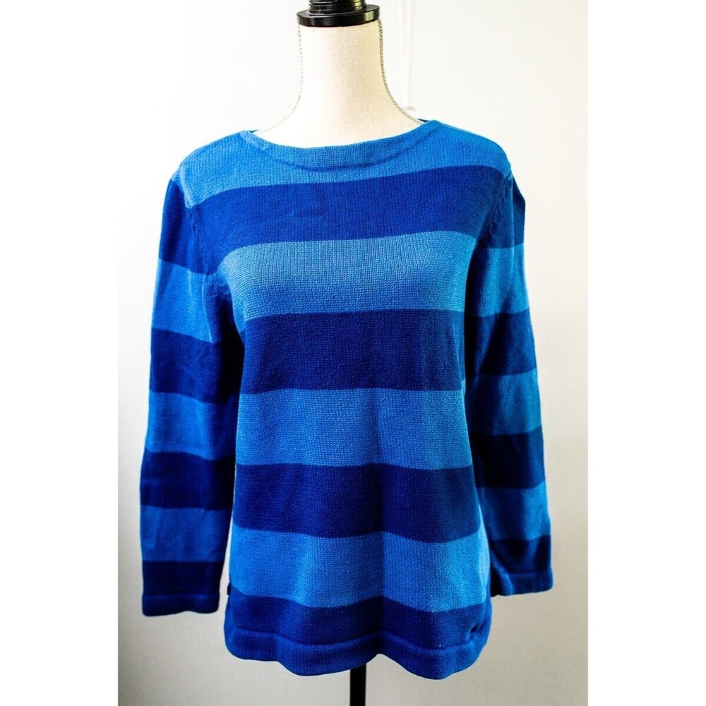 Lauren Ralph Lauren M Blue Striped pullover crew‎ neck sweater Grandpa